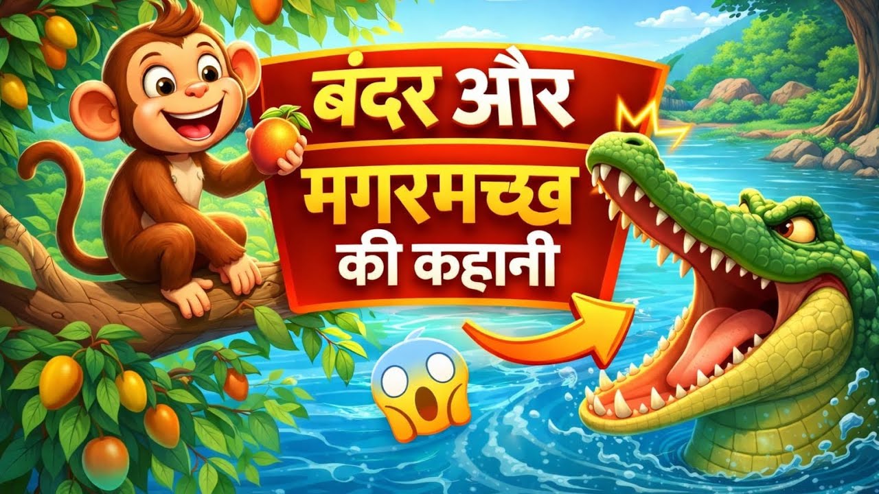 बुद्धिमान बंदर और मगरमच्छ की कहानी || Moral Story in Hindi||Story Capsul
