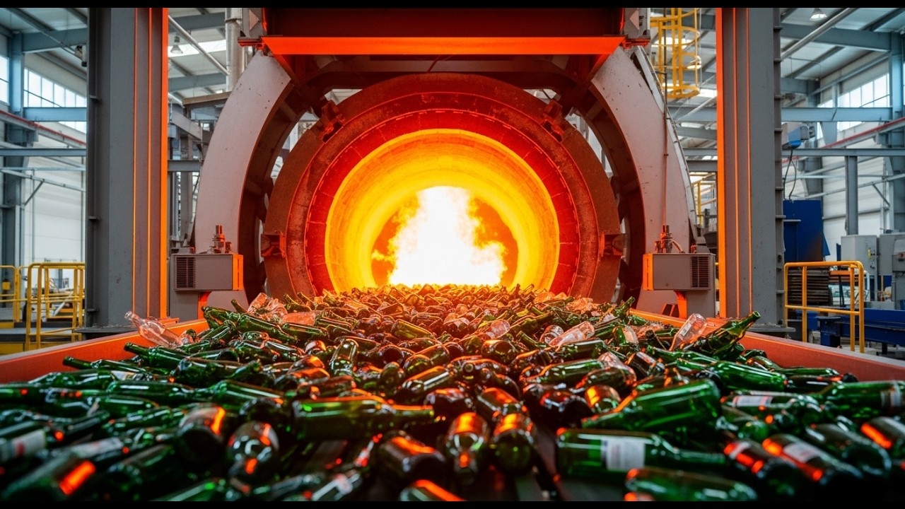 Inside the Glass Recycling Factory - Millions of Bottles Reborn (Full Process)