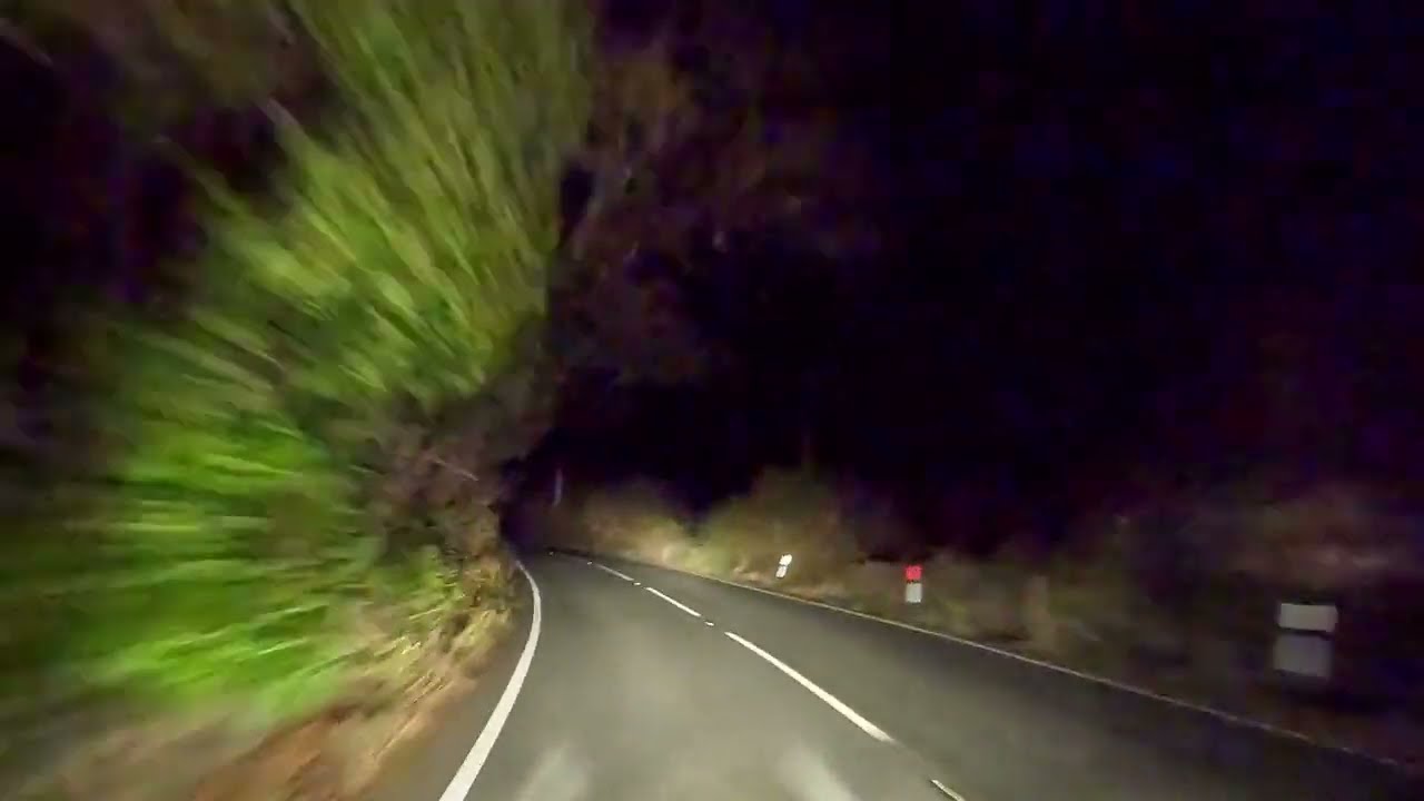 Night Drive Through the Welsh Mountains and Countryside