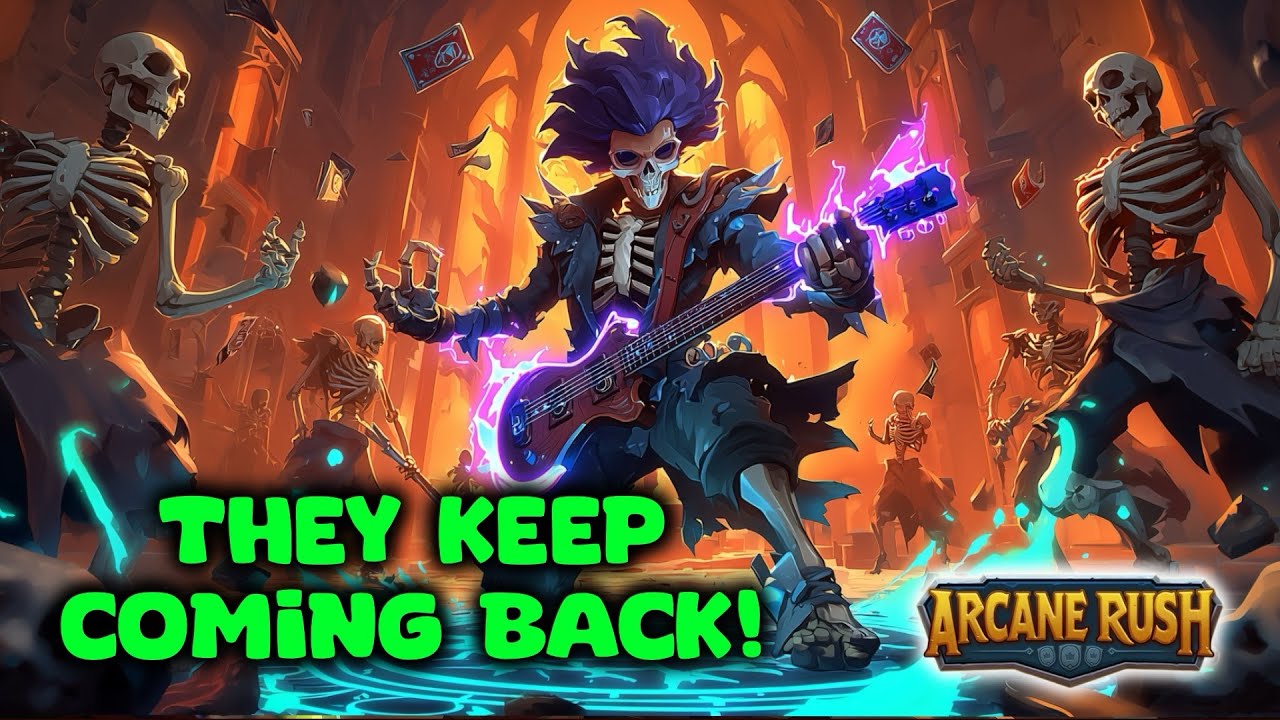 Infinite Undead Army Build - Rock’n’Bones Revive Loop Gameplay | Arcane Rush Auto Battler
