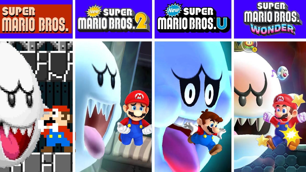 Evolution of Mario's Boo Mansion & Fan Game Animation in Super Mario Bros Games (1985-2024)