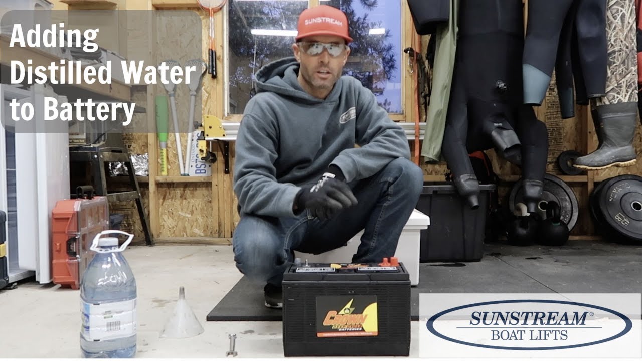 Sunstream Boat Lifts - adding distilled water to battery