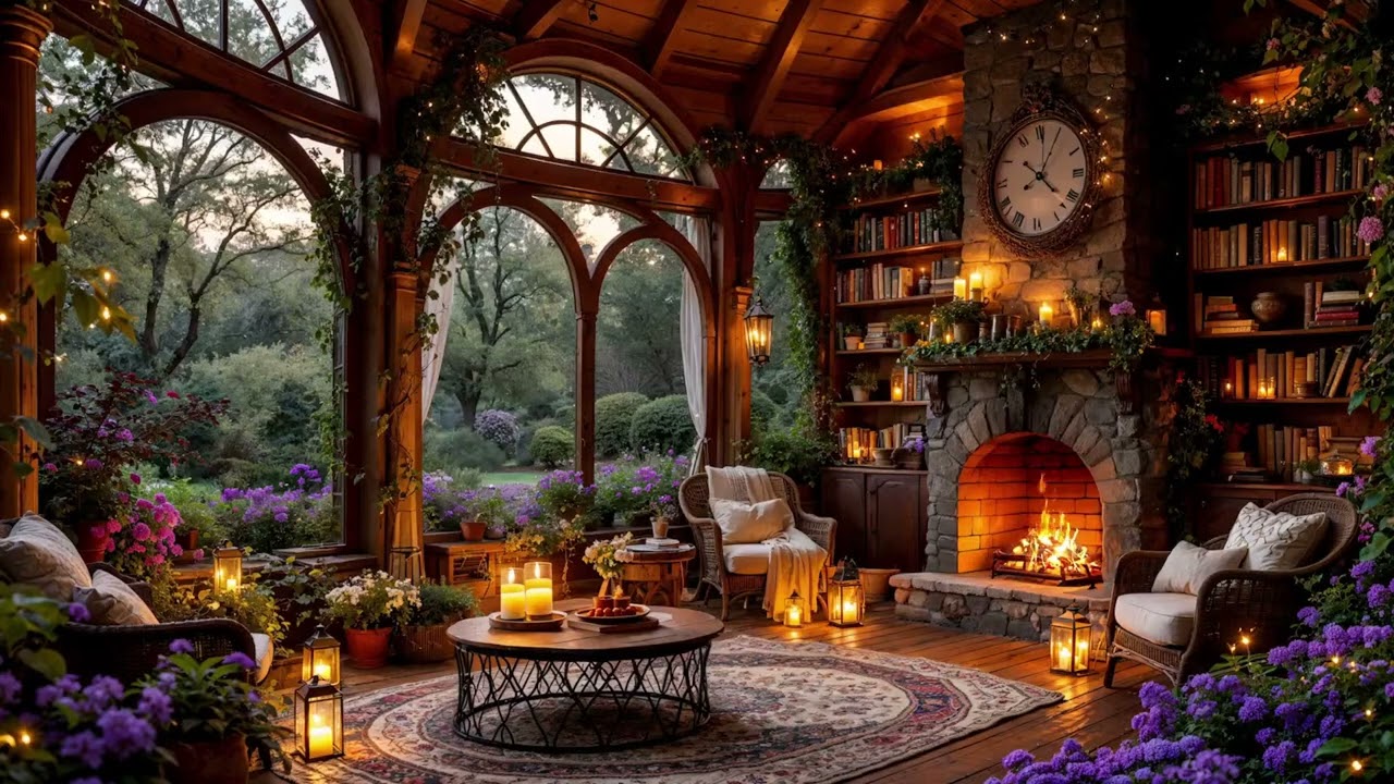 🔥Spring Reading Nook &ndash; Cozy Fireplace Ambience for Calm, Focus & Relaxation