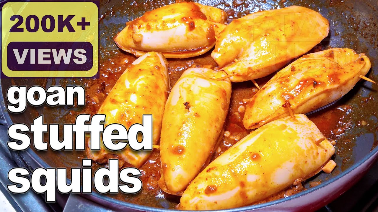Goan Stuffed Squids | How to clean and cook Squids | Goan Stuffed Calamari Recipe