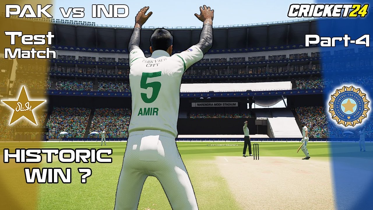 PAKISTAN vs INDIA TEST MATCH (PART 4) 🏆 HISTORIC CHASE❓ CRICKET 24 GAMEPLAY