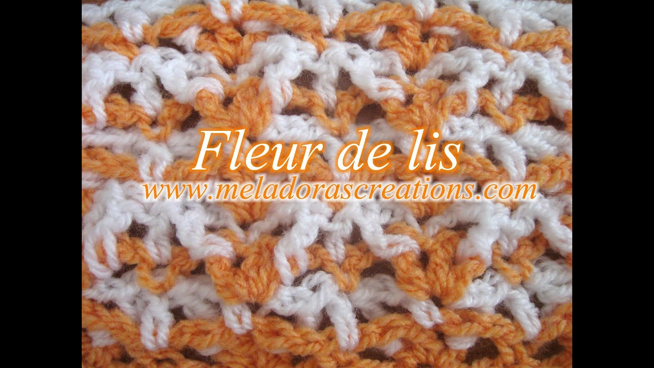 Fleur de lis Stitch - 2 color crochet stitch - Right handed