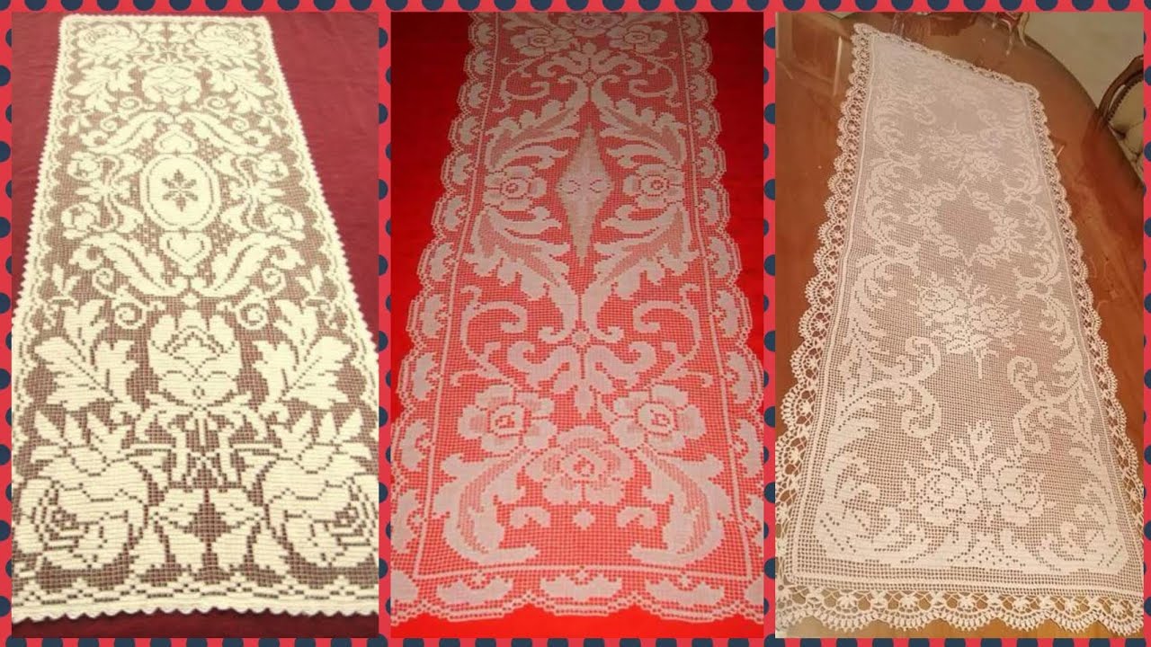 Crochet filled pattern table runner ideas #crochet  #handmade #trending