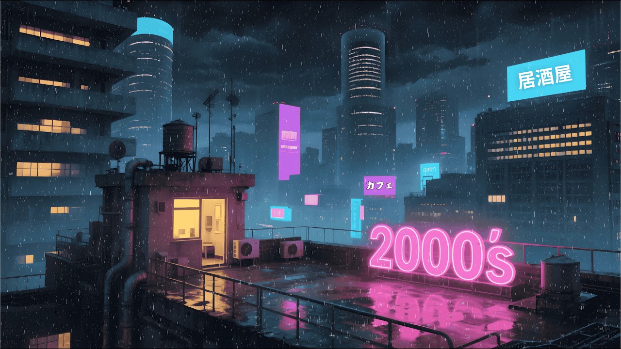 2000s Night Rain in the City 🌧️ Chill Lofi Beats for Study, Sleep & Calm Focus