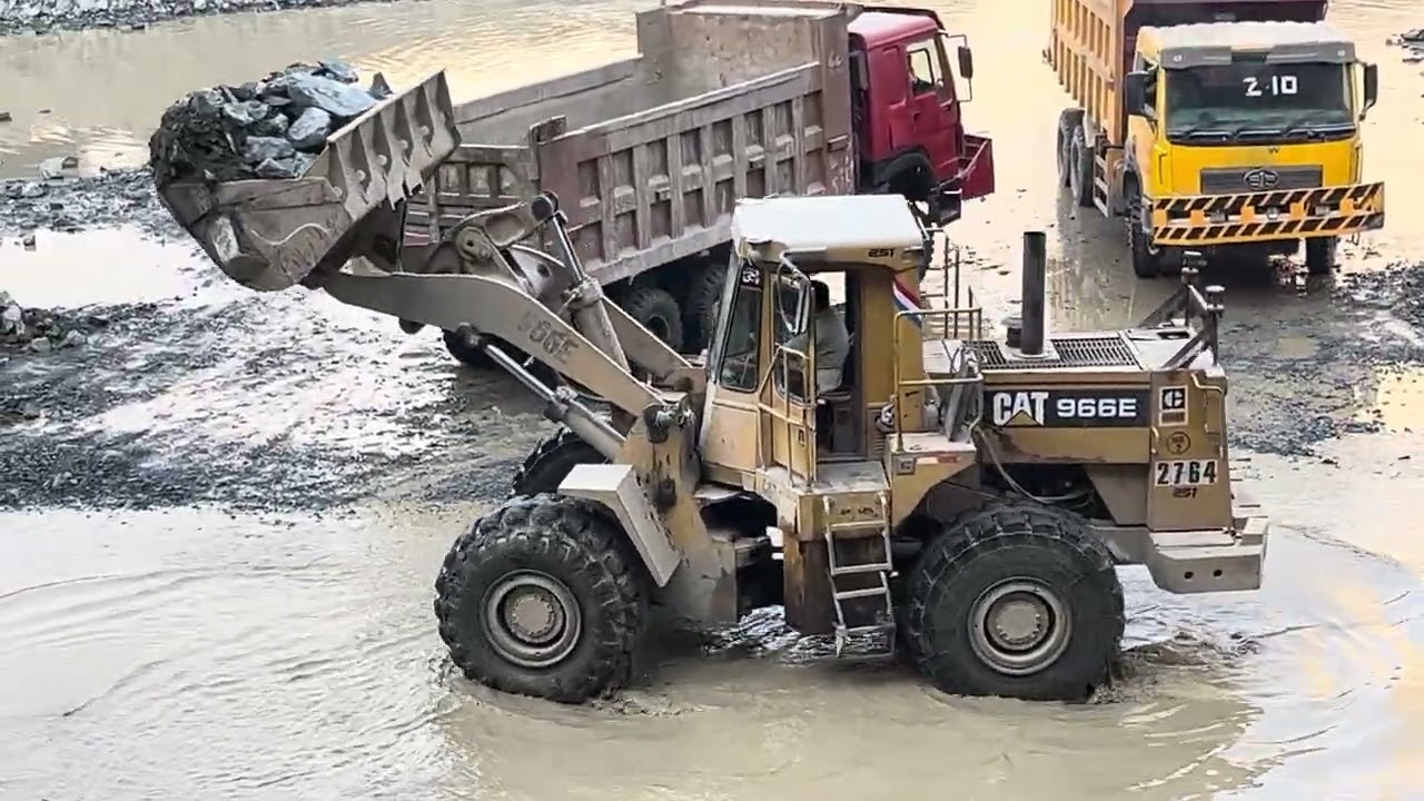 INSANE Caterpillar Loader Loading MassiveRocks into Truck 🚜|  Satisfying HeavyEquipment Work