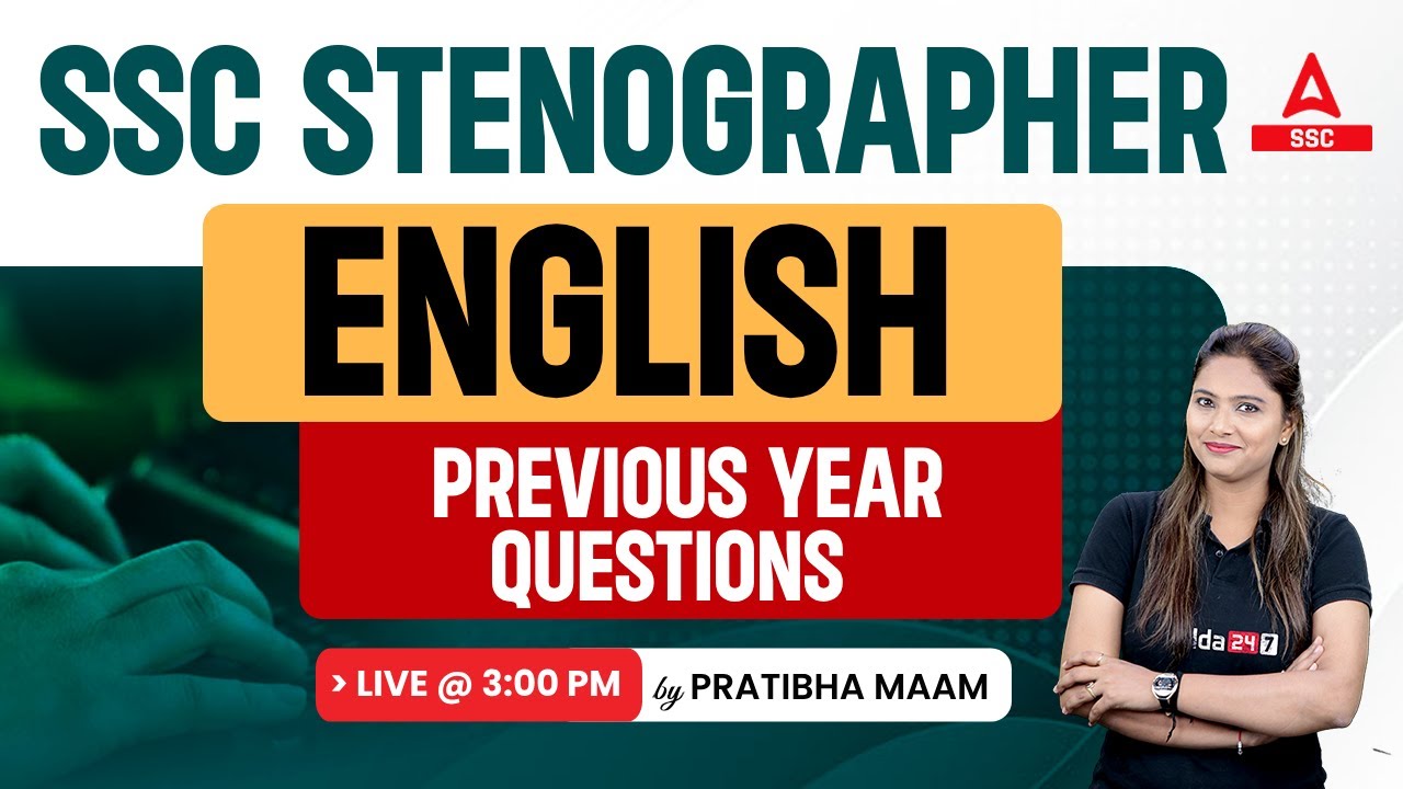 SSC Stenographer 2023 | SSC Steno English By Pratibha Mam | Previous Year Questions