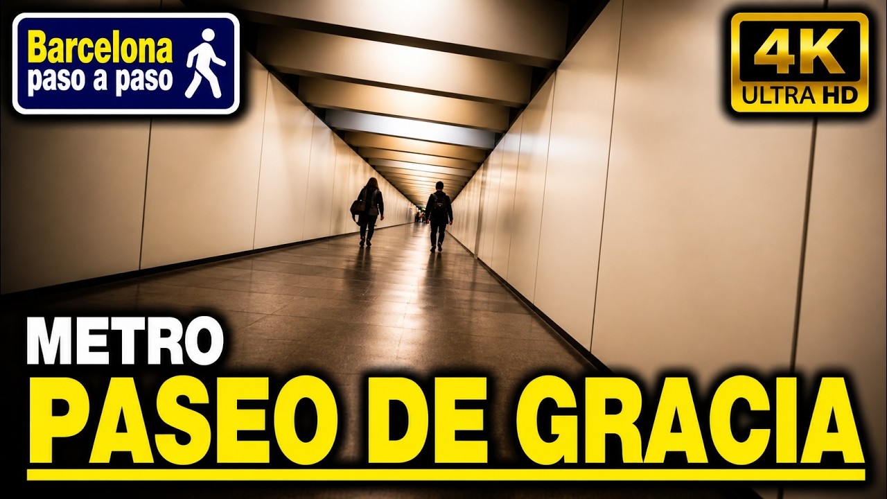 Transbordo Metro Paseo de Gracia | Eixample | Paseos por Barcelona 4K | España
