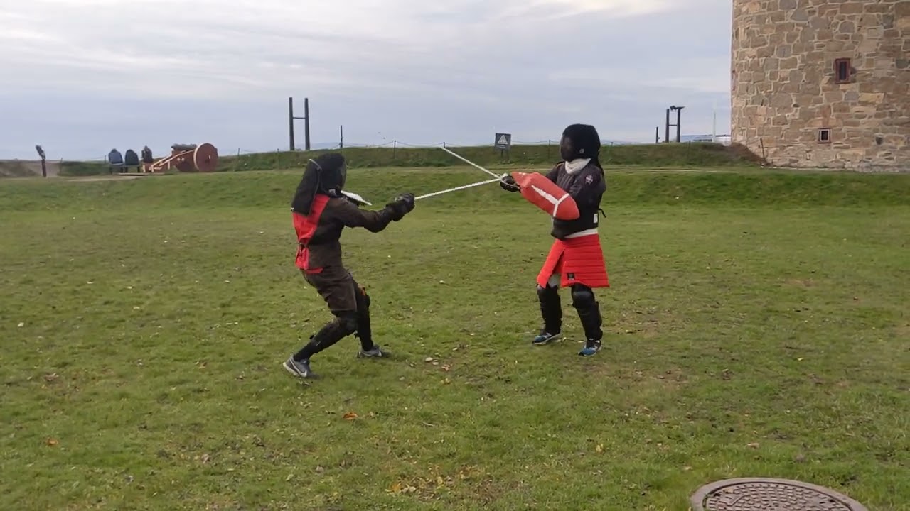 Messer and hungarian shield sparring