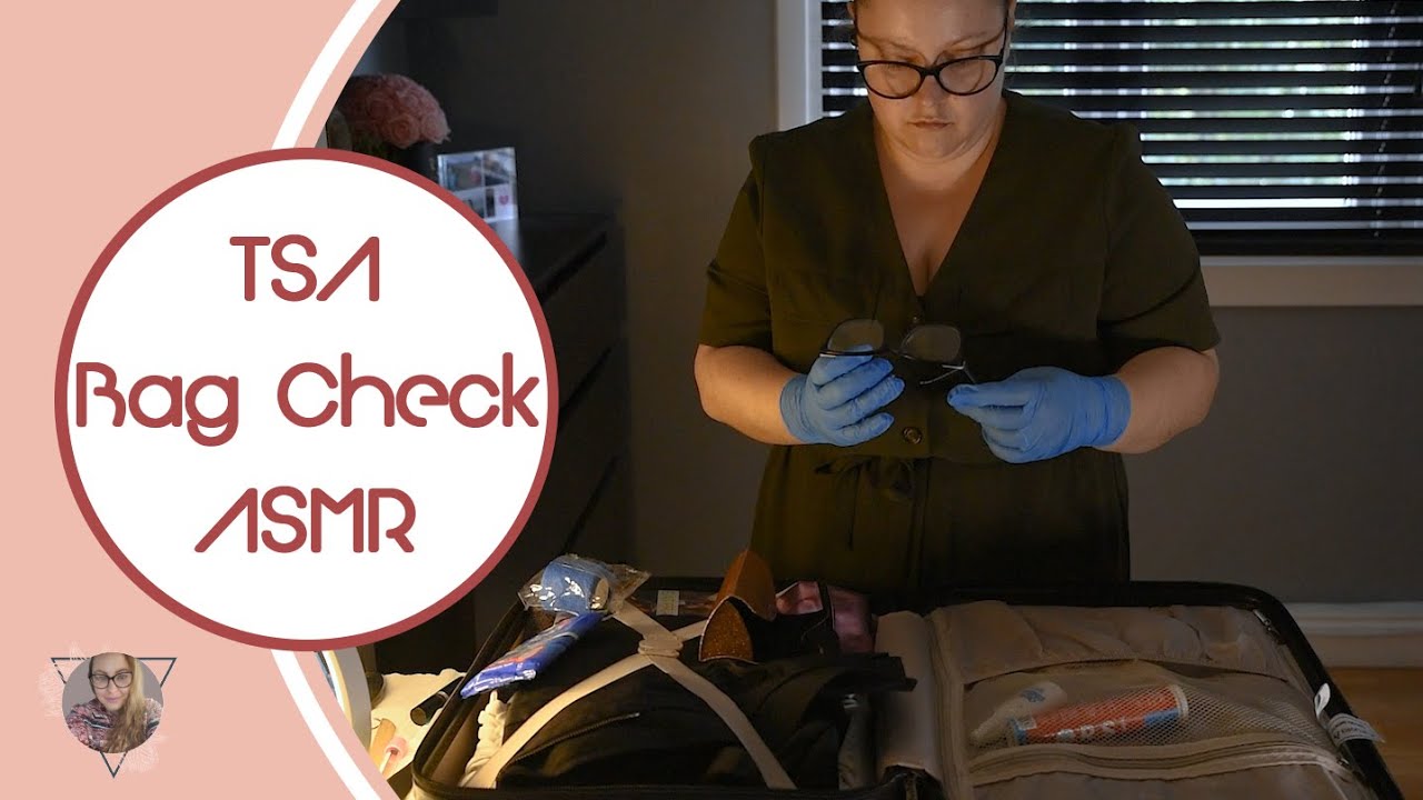 * ASMR * TSA Bag Check / Airport suitcase check / Spray bottle / Unintentional / NO TALKING