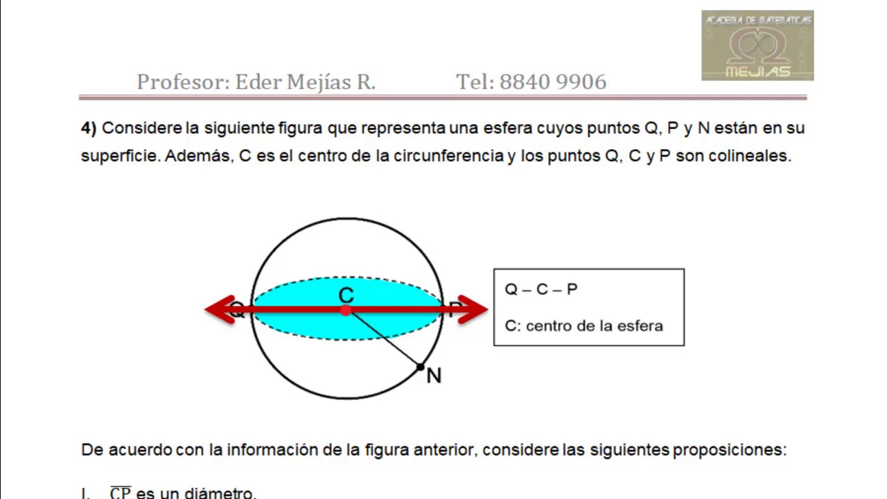Explicación ESFERA y CILINDRO para Examen FARO de Matemática