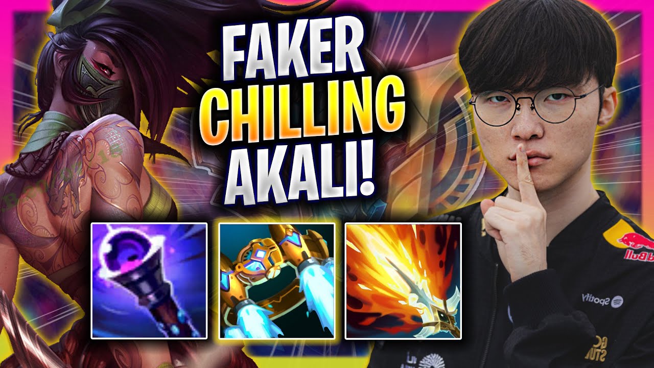 FAKER CHILLING WITH AKALI! - T1 Faker Plays Akali MID vs Galio!