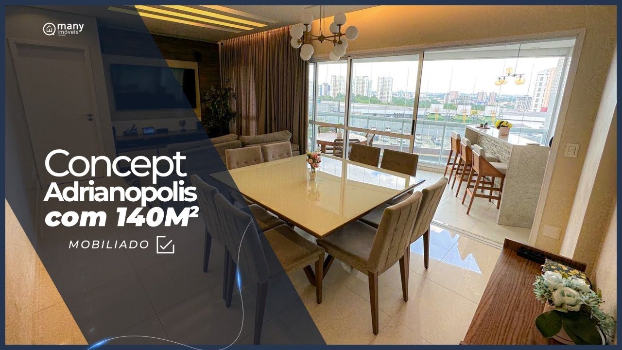 Concept Mobiliado de 140m2 - Apartamento com 3 quartos em Manaus