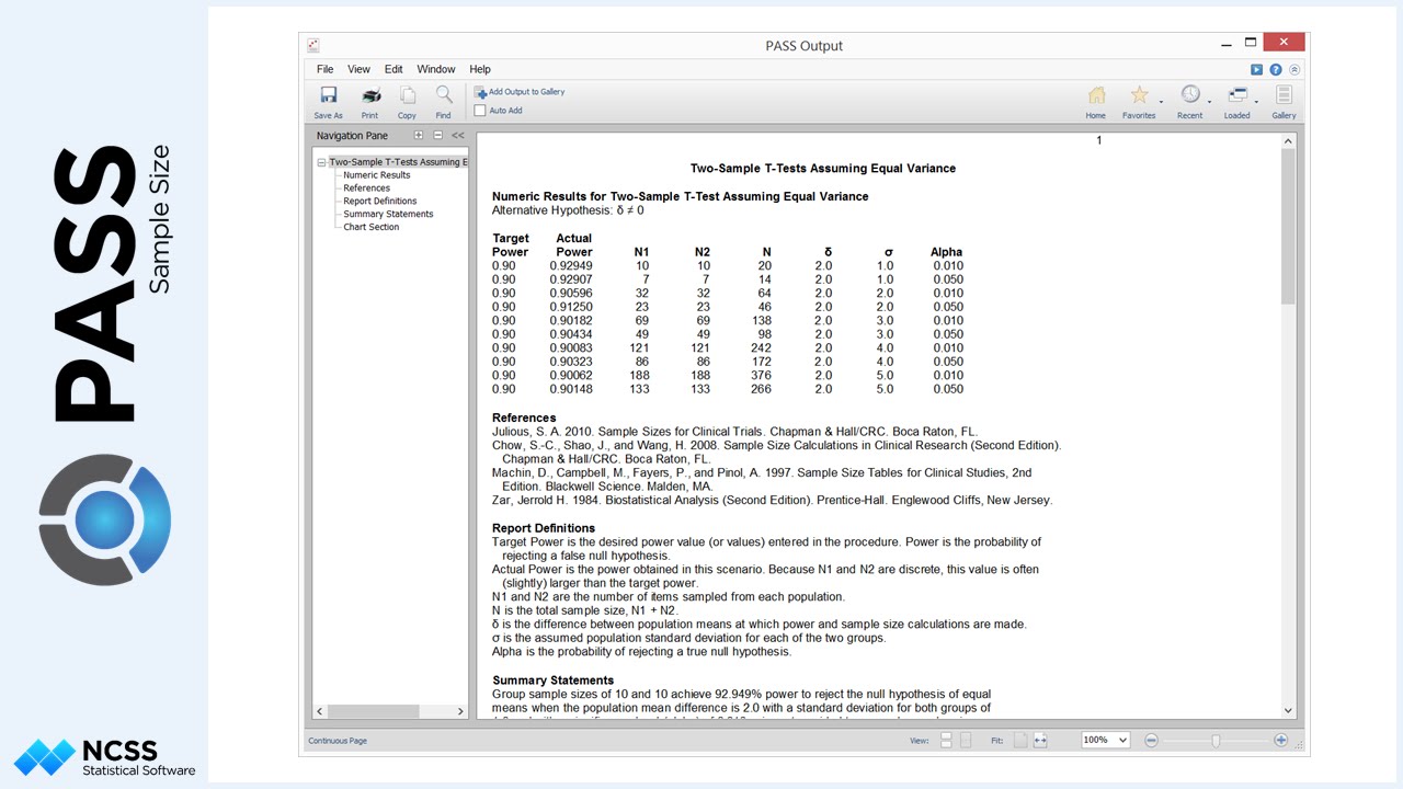 The PASS Output Window