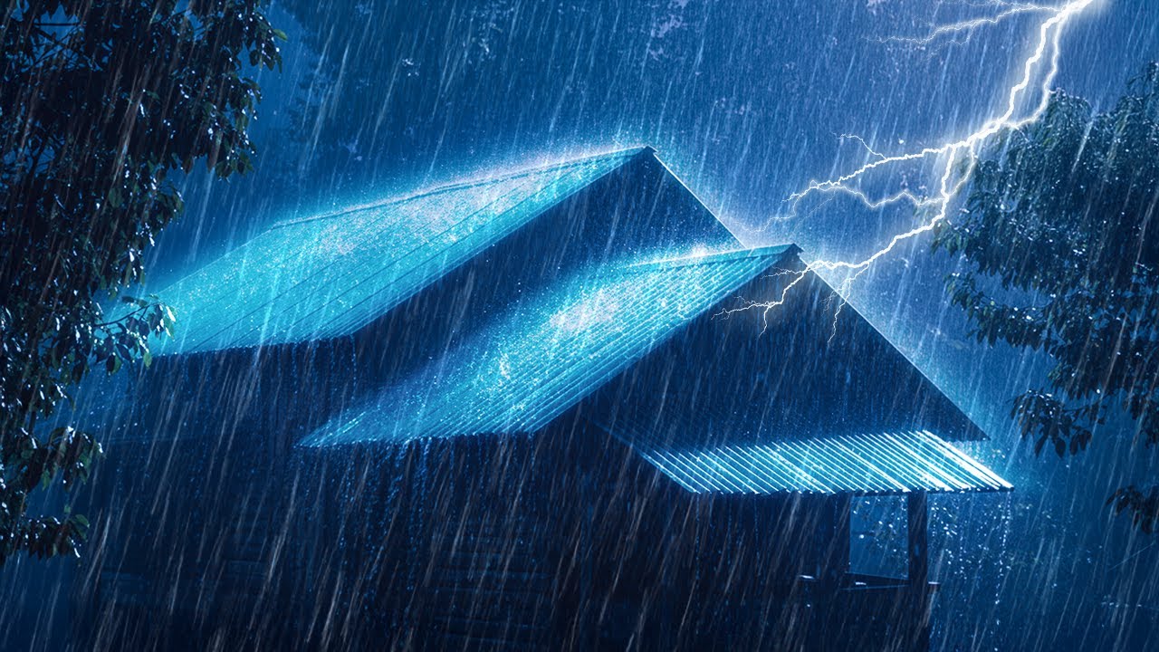 Say Goodbye to Worry & Sleep Like a Baby with Heavy Rain & Thunder on Tin Roof at Night