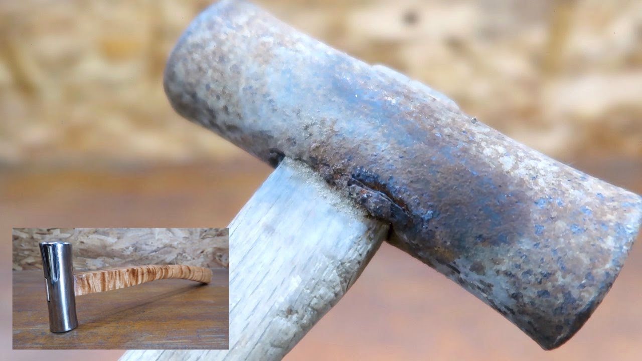 古い錆びた金槌の修復 　 Old rusty hammer Restoration