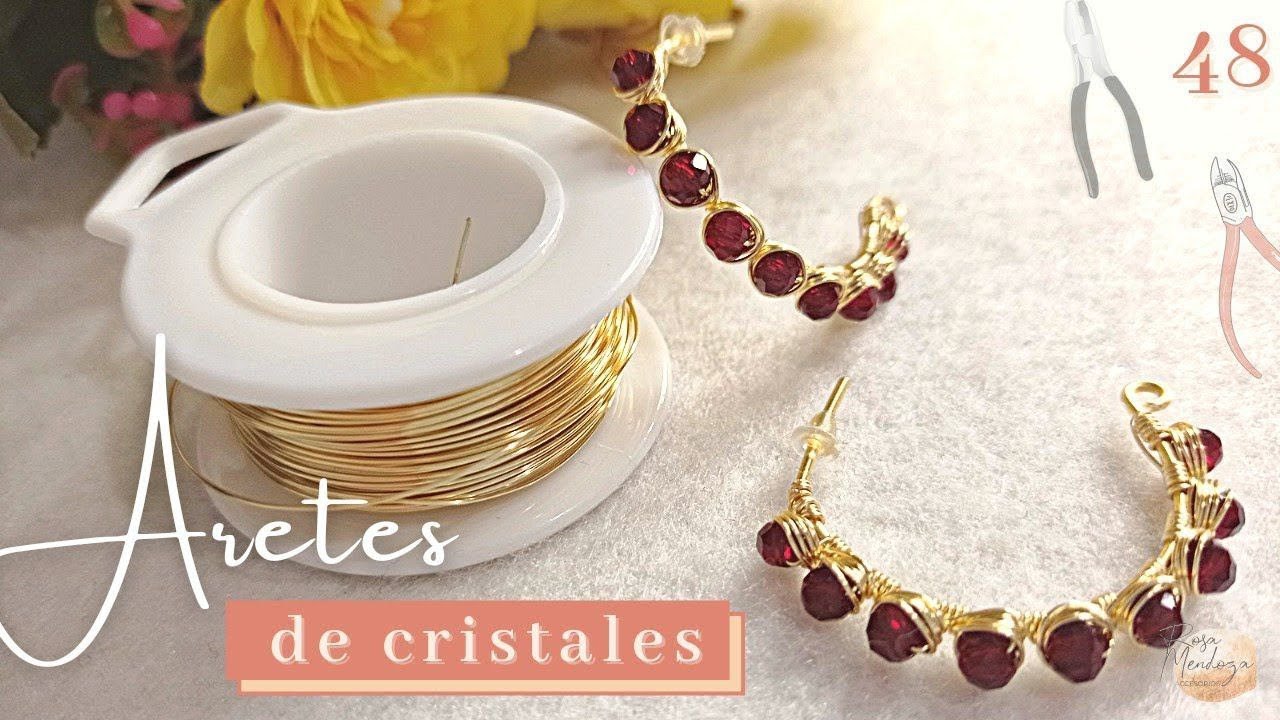 Aretes de cristales en Alambrismo - Aprende a hacer argollas