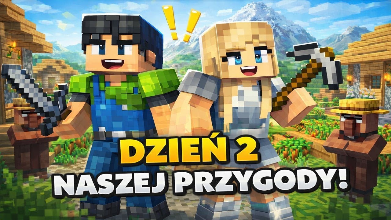 DZIEŃ 2 NASZEJ PRZYGODY W MINECRAFCIE! 🏡⚔️ WIOSKA I NOWE PLANY!