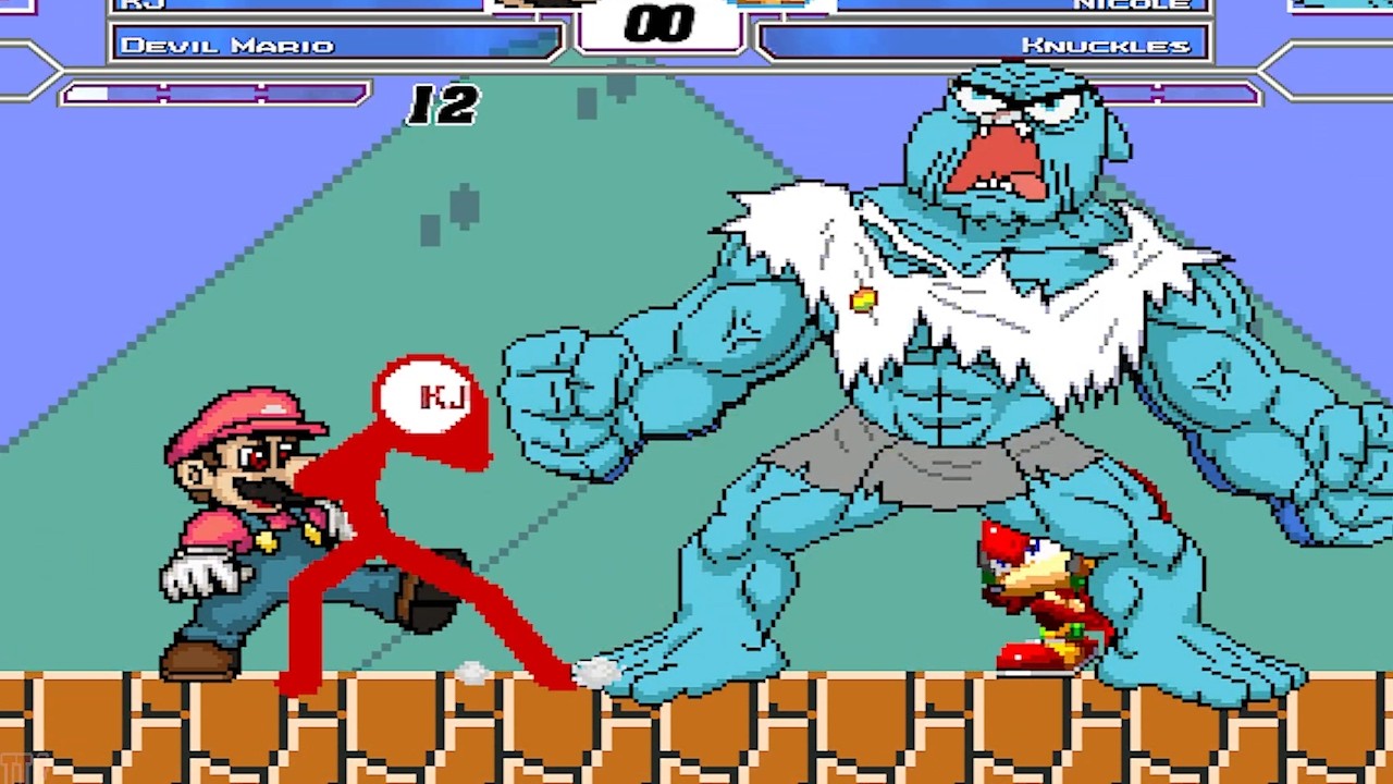 TEAM KJ and DEVIL MARIO FIGHTS AND DESTROY MUGENS IN SURVIVAL MODE