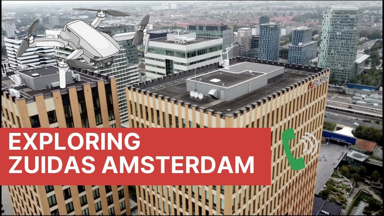 Dronebeelden van de Zuidas in Amsterdam