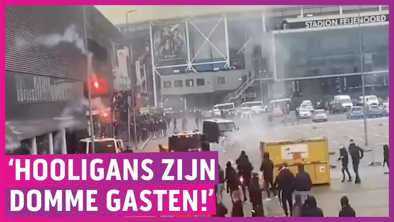 Ajax-spelers lachen Feyenoord-hooligans keihard uit