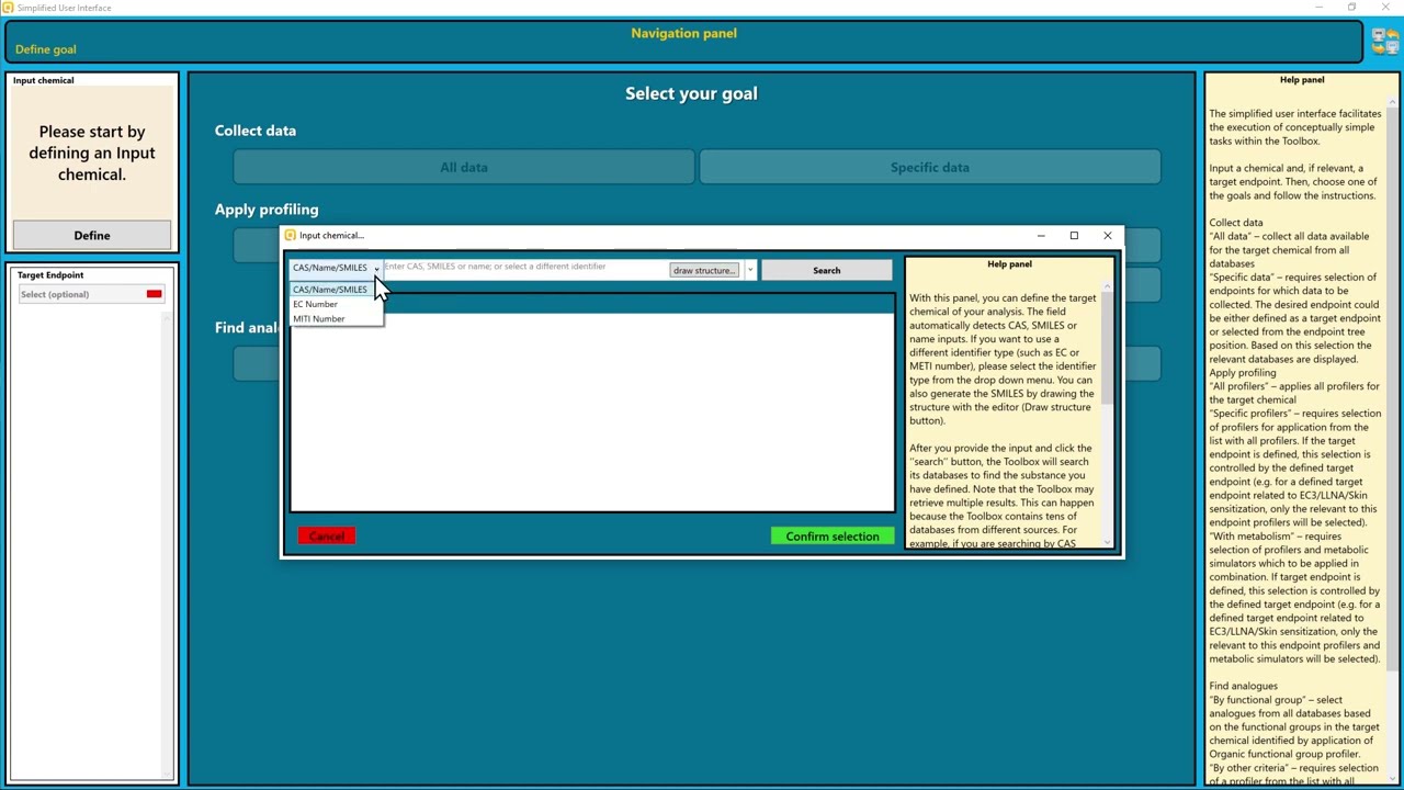 The QSAR Toolbox simplified user interface