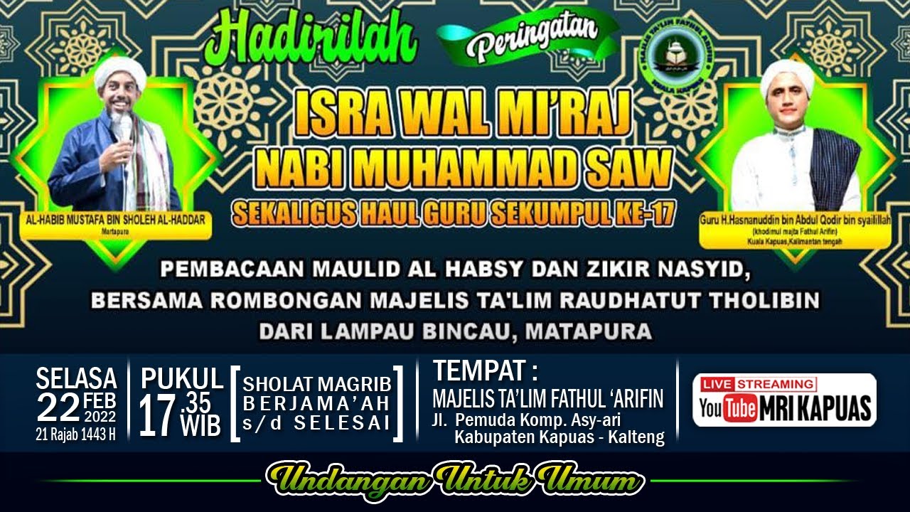 🔴 [ LIVE ] ISRA WAL MI'RAJ NABI MUHAMMAD SAW - HAUL GURU SEKUMPUL KE-17 | MAJTA FATHUL 'ARIFIN