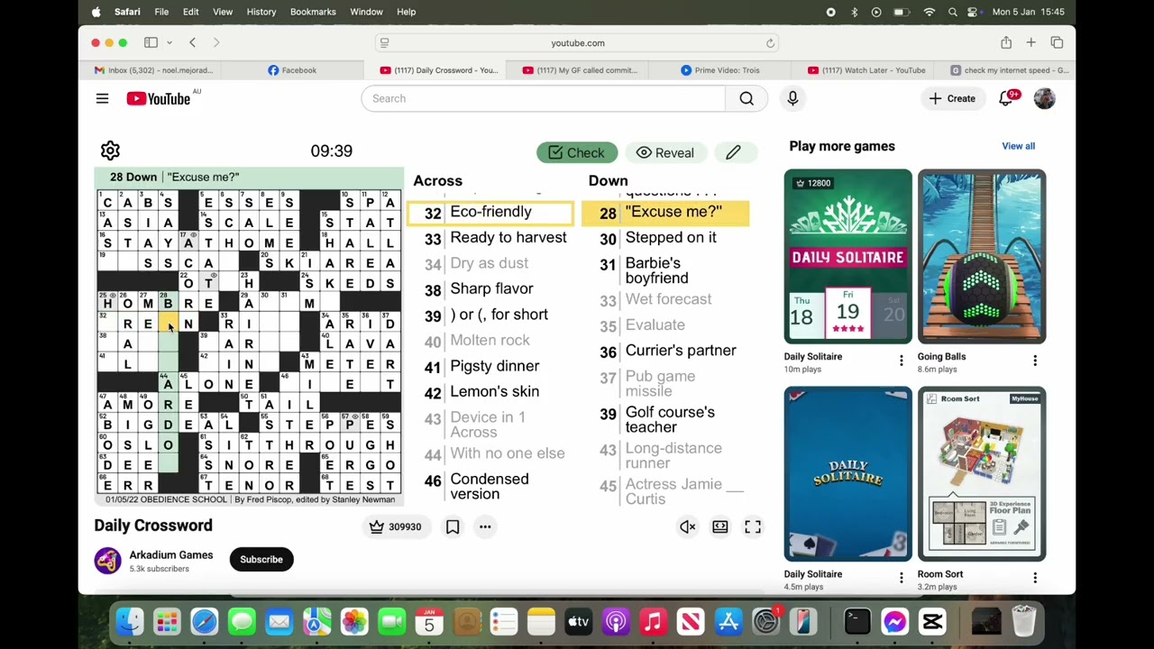Daily Crossword Puzzle January 5, 2026
