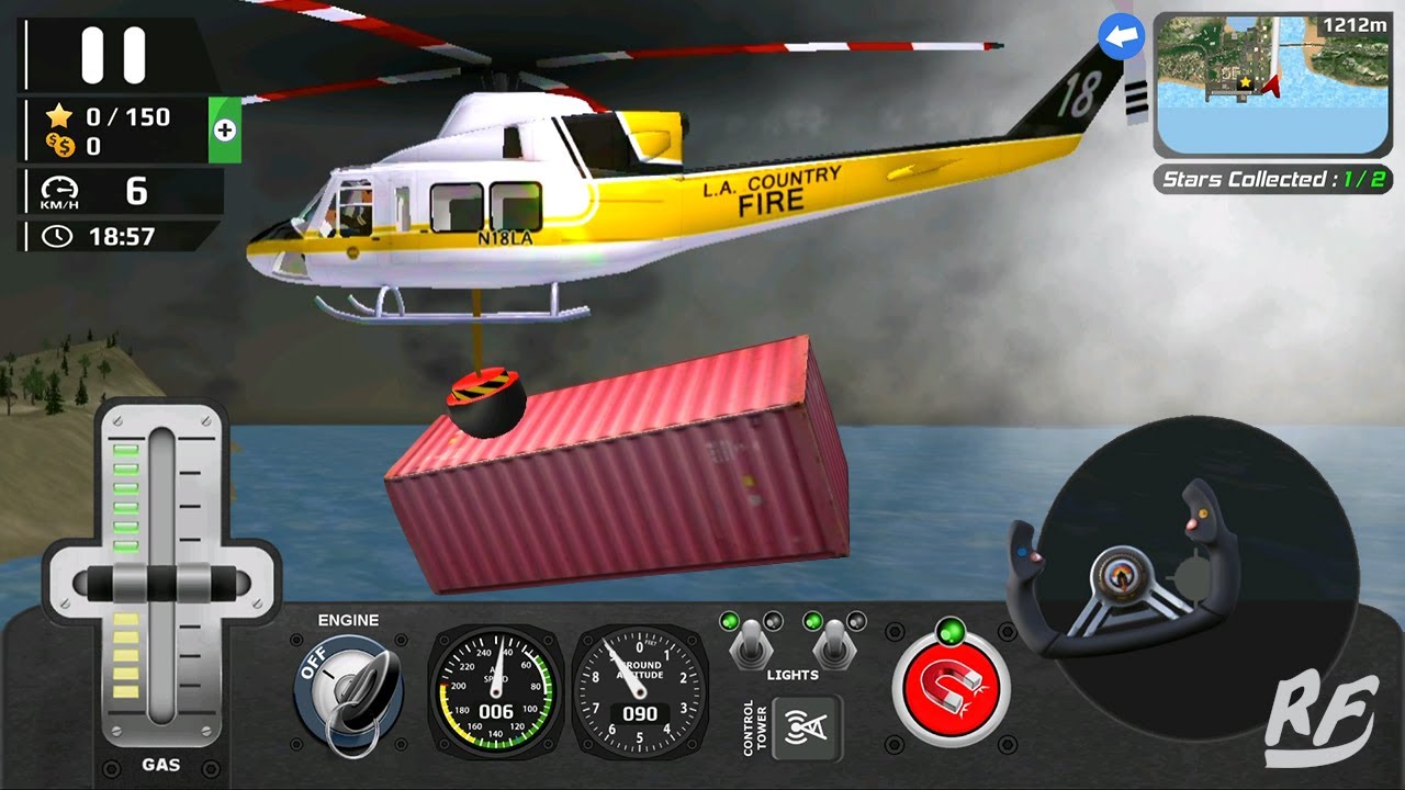 Helicopter Flight Pilot! Transport Containers to the Dock