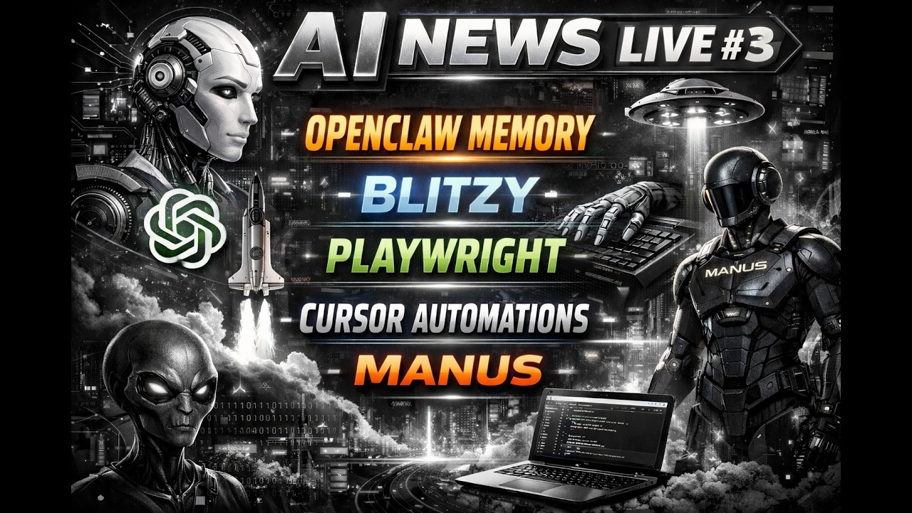 AI NEWS Live #3 | Openclaw Memory - Blitzy - Playwright - Cursor Automations - Manus 🚀