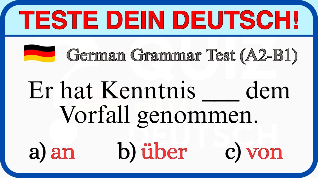 Deutsch A2–B1 Test | Viele überschätzen ihr Grammatik-Wissen
