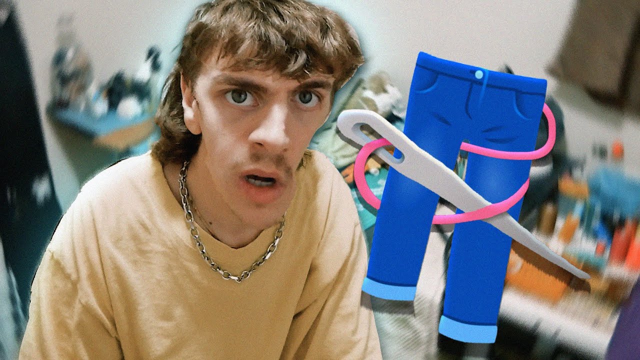 Sewing a pant leg on a pant leg...