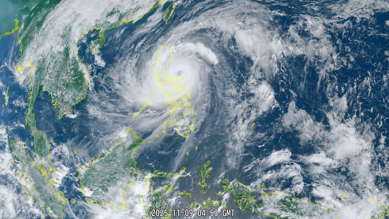 Satellite animation of Typhoon Kalmaeji and Typhoon Uwan (Fung-wong), November 1-9, 2025