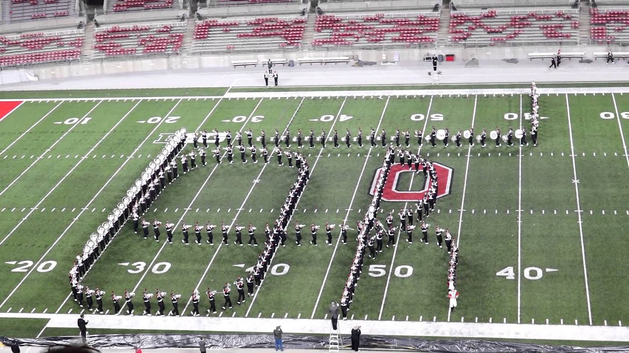 OSUMB Script Ohio at the 10 11 2014 Buckeye Invitational.  Ohio State Marching Band TBDBITL
