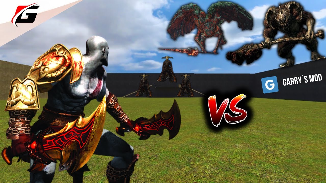 KRATOS VS OS DEMÔNIOS DE DARK SOULS (  TAURUS, CABRA DEMON E GARGOYLE ) NO GARRY’S MOD