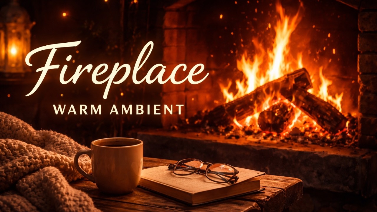 Cozy Fireplace – 1 Hour Crackling Fire Sounds | Warm Night Ambient
