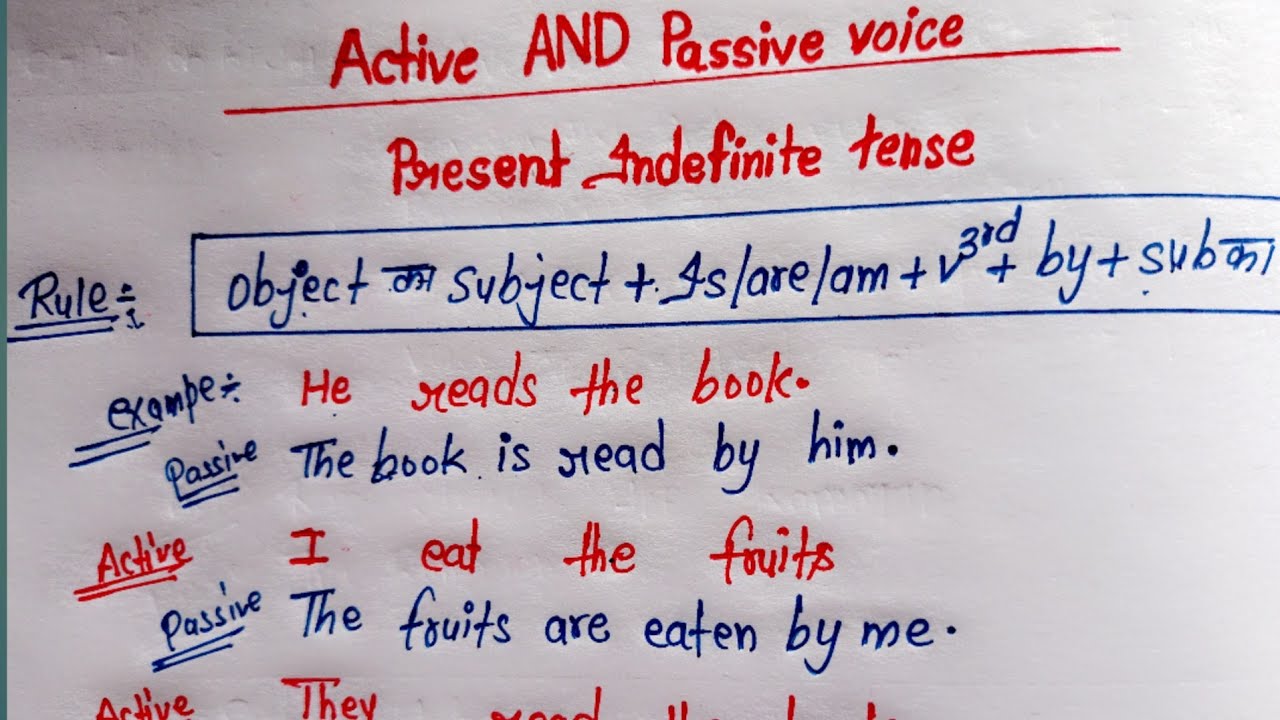 present indefinite active and passive //Active and passive voice