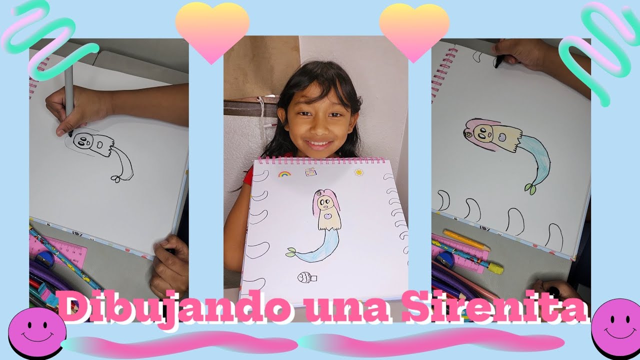 DIBUJANDO UNA SIRENITA ♡♡♡☆☆☆
