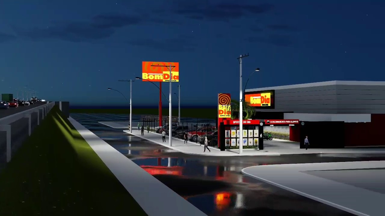 Projeto de Fachada Supermercado Bom Dia Santa Lúcia | Paiçandu - PR