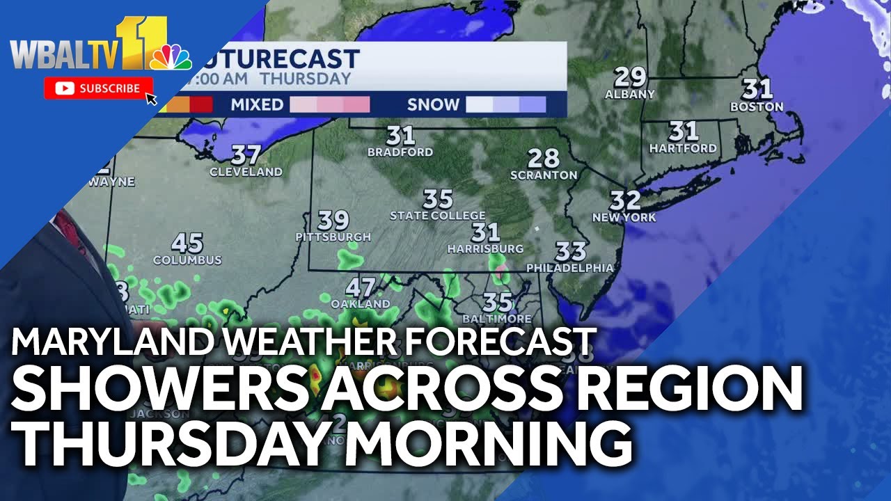 Maryland weather forecast: Early showers Thursday; snow, sleet on Friday