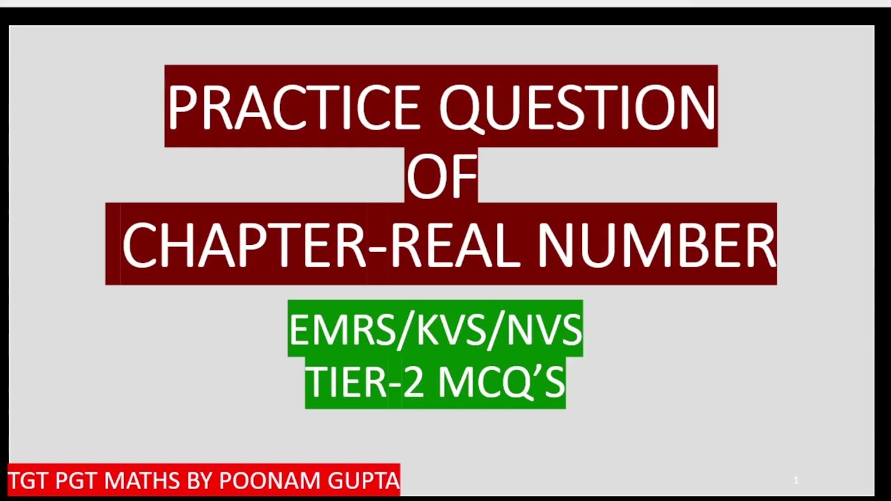 CHAPTER- REAL NUMBER PREVIOUS YEAR QUESTION ||EMRS\KVS\NVS TIER-2 || Objective Question With Concept