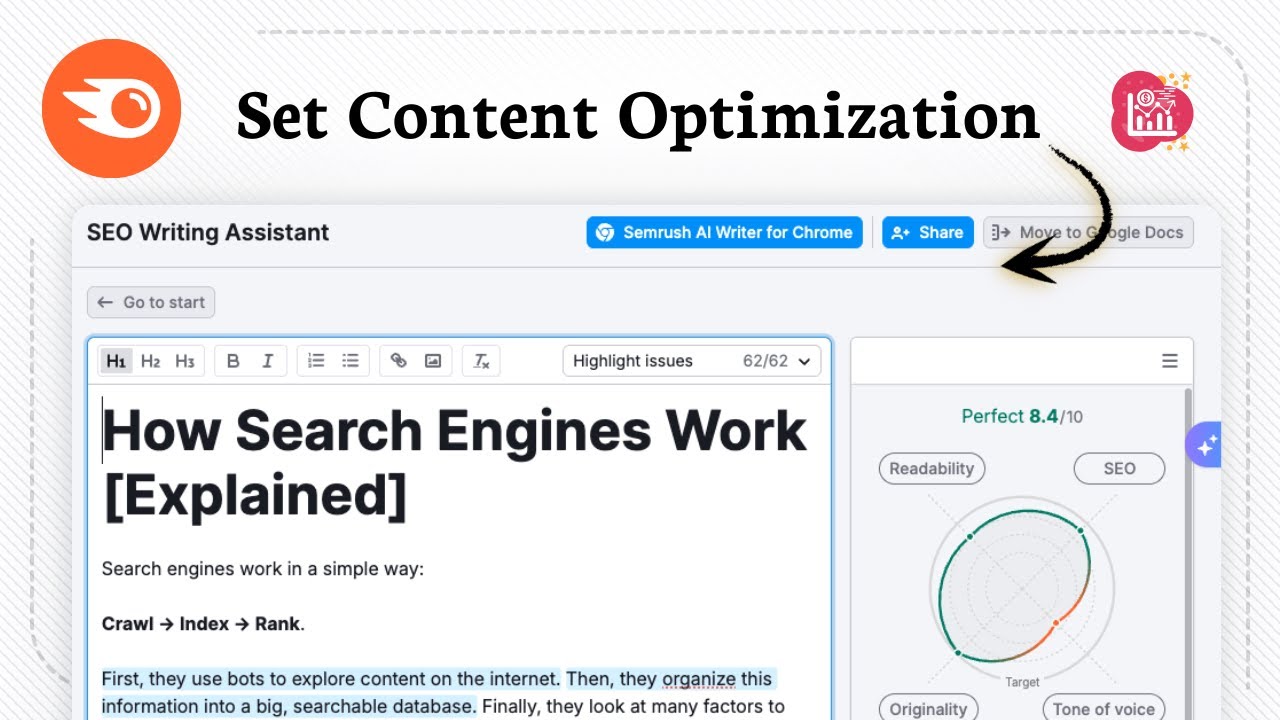 Как использовать помощника по написанию SEO-текстов Semrush (фокус на ключевых словах)