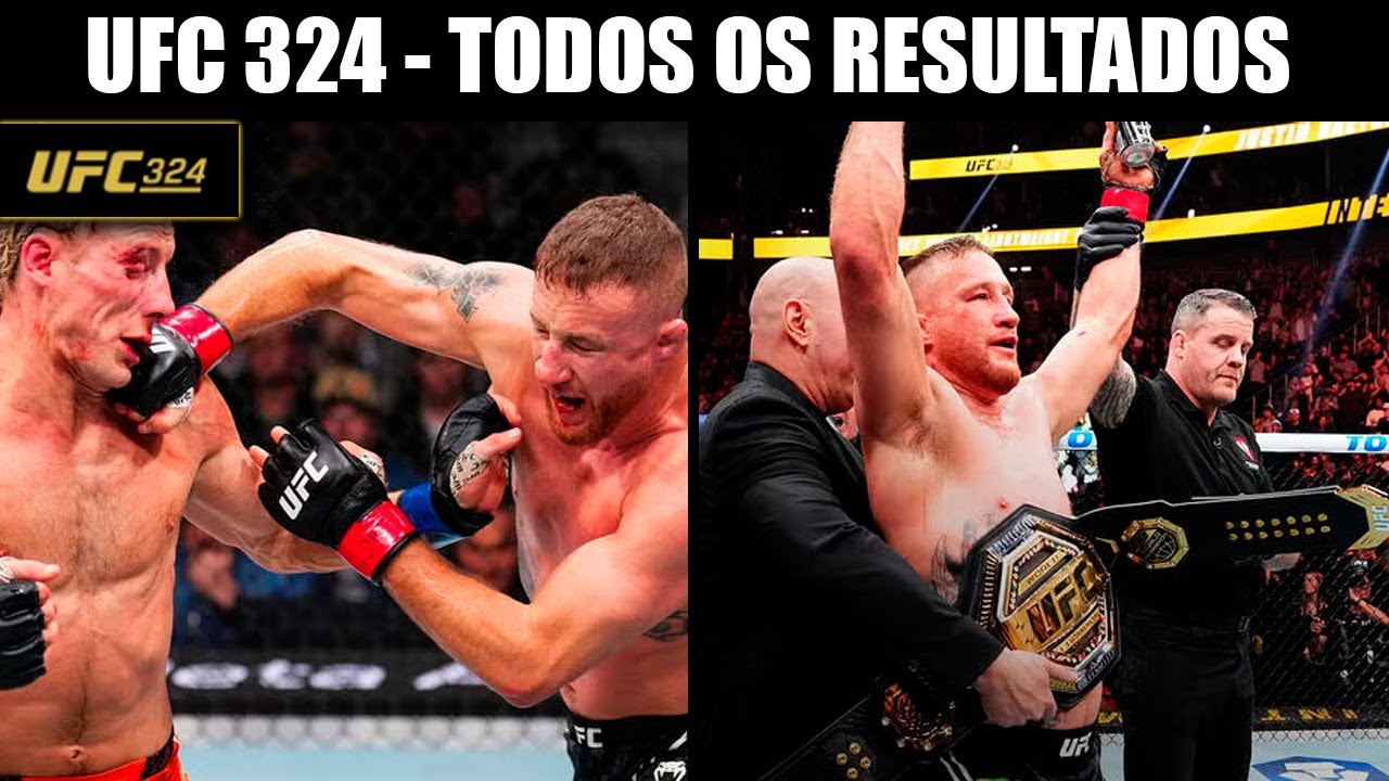 5 NOCAUTES! TODOS OS RESULTADOS UFC 324 - UFC JUSTIN GAETHJE VS PADDY PIMBLETT