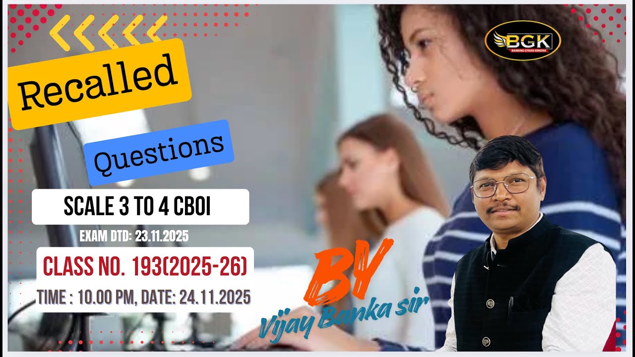 CBoI Promotion Exam 2025 | Scale 3 &rarr; 4 Recalled Questions | 23-11-2025 | Most Important