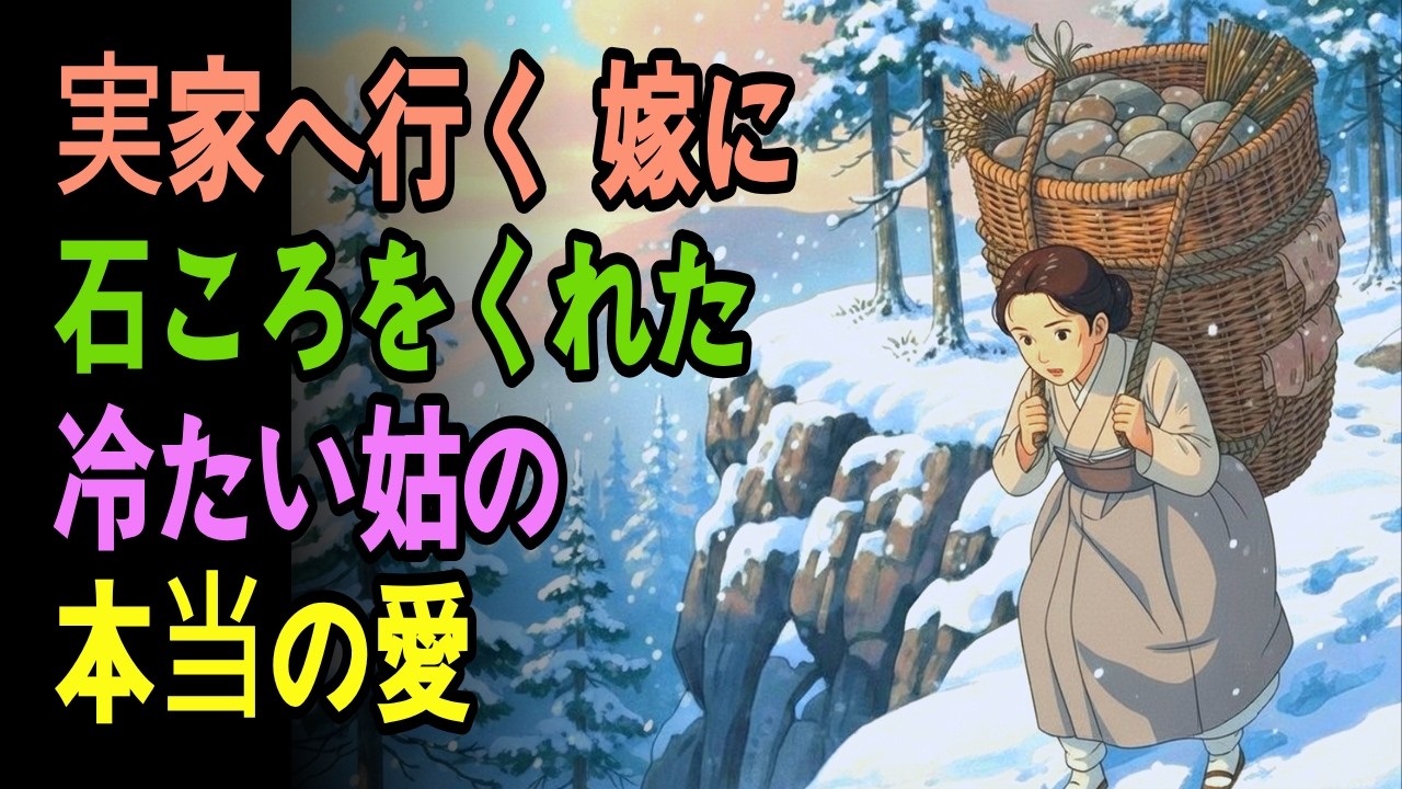 #感動 #泣ける話 #昔話 #江戸時代. 実家へ行く 嫁に 石ころをくれた 冷たい姑の 本当の愛... 「役立たずの石ころ！」と捨てようとしたその瞬間…姑が隠した愛の重さ #野談#昔話 #民話#伝説