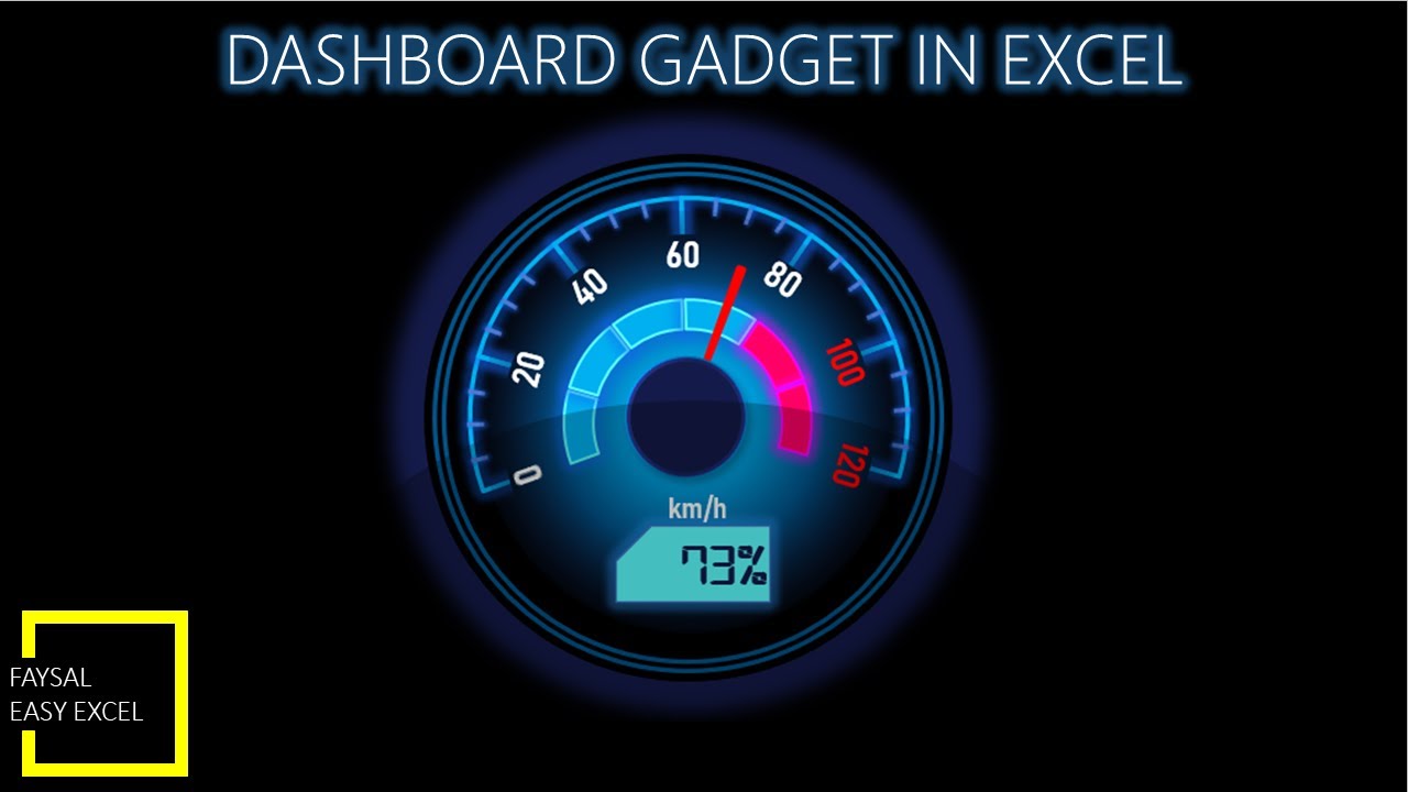 Dashboard Gadget Speedometer Chart in Excel 2016