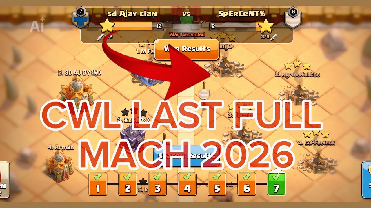 CWL 5vs5 Last Full Mach Rashar Clan Attack in Clash Of Clan 2026#videos#subscribe JIBON OFFICIALCOC 